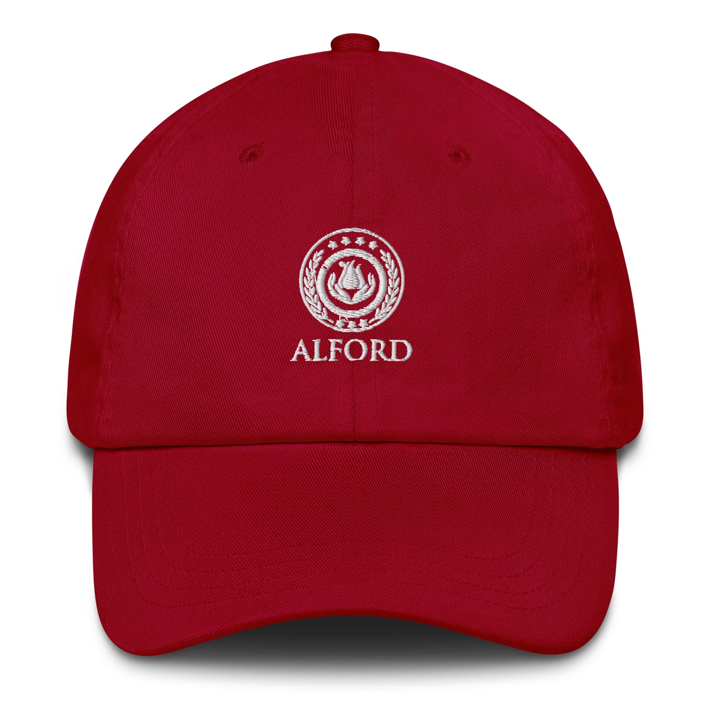 Alford Baseball Cap - Crest with Front / Back Design - White Stitching