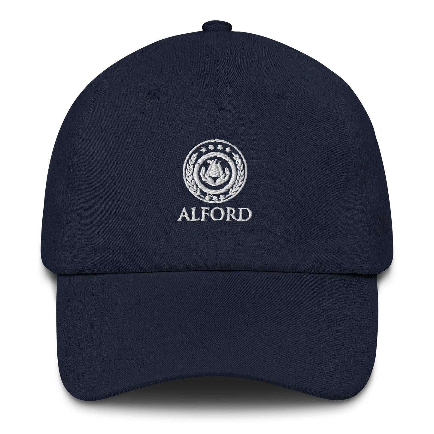 Alford Baseball Cap - Crest with Front / Back Design - White Stitching