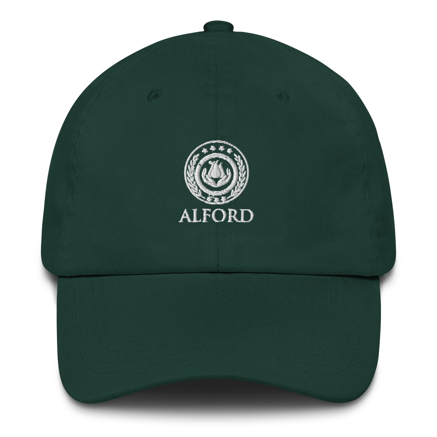 Alford Baseball Cap - Crest with Front / Back Design - White Stitching